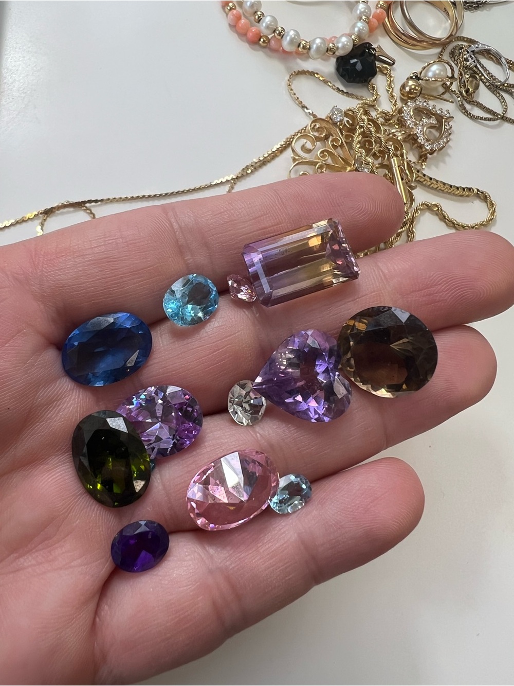 Multi-Gemstone Mix of gems from broken jewelry